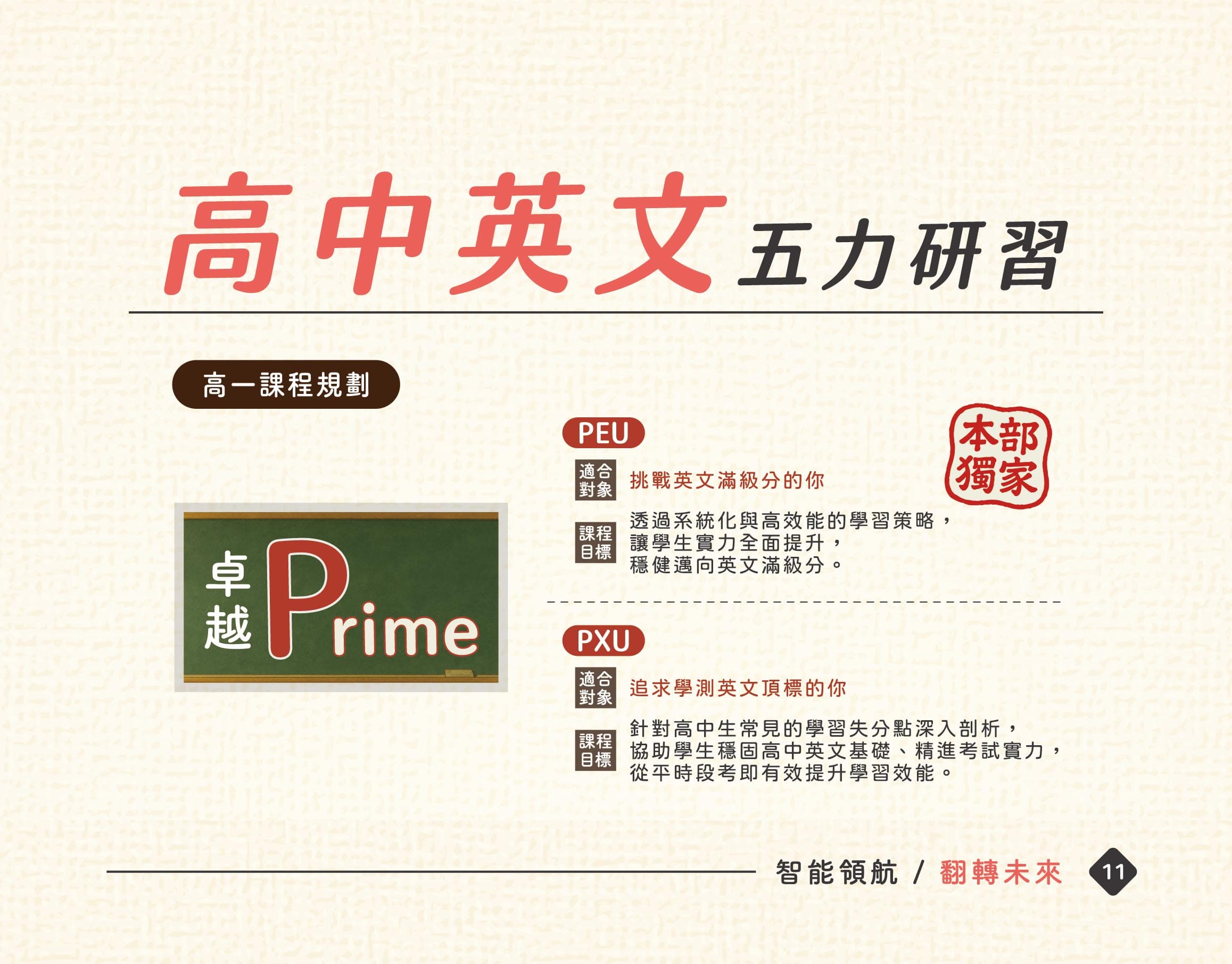 高中英文五力研習 高一課程規劃